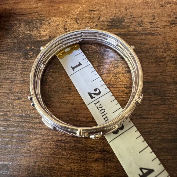 Set of 5 Affinity Diamond Sterling Silver Bangle Bracelets 925 Vintage 8 Inch - Picture 11 of 15